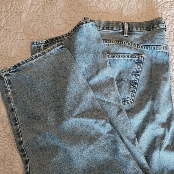 Mens Levi's 550 Relaxed Fit Jeans Light Wash Denim Blue Size 46x32 - Picture 13 of 13